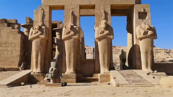 Ramesseum Templo Memorial Faraó Ramsés Xiii Parte Necrópole Tebas Alto — Vídeo de Stock