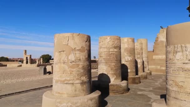 Zřícenina Starobylého Chrámu Sebek Kom Ombo Egypt — Stock video