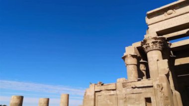 Kom-Ombo, Mısır 'daki antik Sebek tapınağının kalıntıları..
