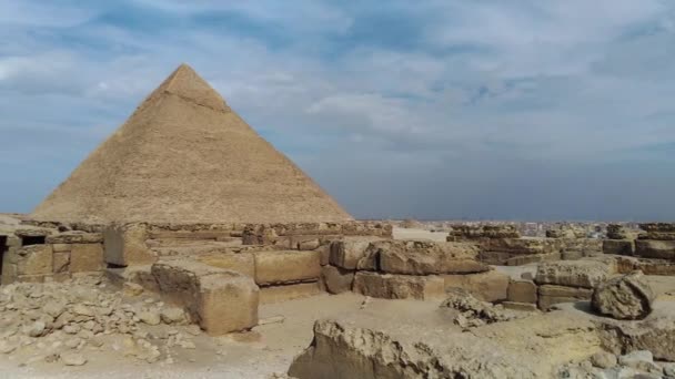 De oude piramide van Chefren in Gizeh, Egypte. Termijnen — Stockvideo