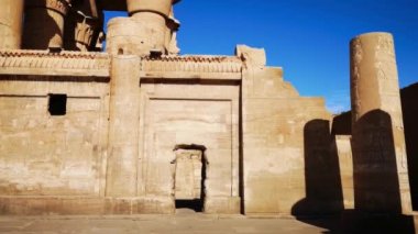 Kom-Ombo, Mısır 'daki antik Sebek tapınağının kalıntıları..