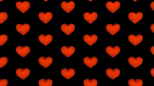 明亮的背景与心脏 爱的宣言 3D渲染 — 图库视频影像
