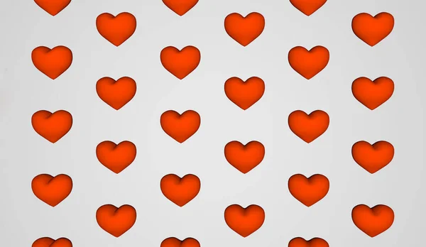 Bright Background Hearts Declaration Love Rendering — Stock Photo, Image