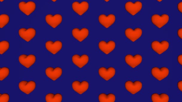 Яскравий Фон Серцями Проголошення Любові Візуалізація — стокове відео