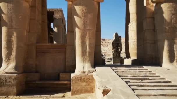Ramesseum Memorial Temple Pharaoh Ramses Xiii Century Part Theban Necropolis — Stock Video