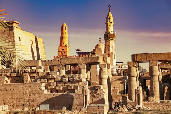 Las Ruinas Del Templo Central Amón Orilla Derecha Del Nilo — Foto de Stock