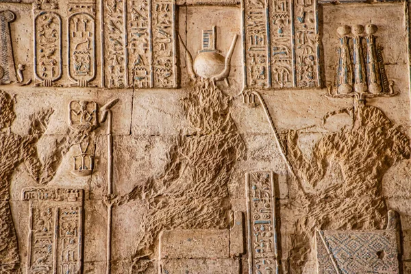 Gyönyörű Belseje Templom Dendera Vagy Templom Hathor Egyiptom Dendera Ókori — Stock Fotó