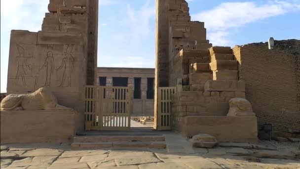 Las Ruinas Del Hermoso Templo Dendera Templo Hathor Egipto Dendera — Vídeo de stock