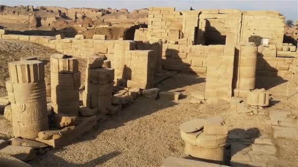 Dendera Gyönyörű Templomának Romjai Vagy Hathor Temploma Egyiptom Dendera Ókori — Stock videók