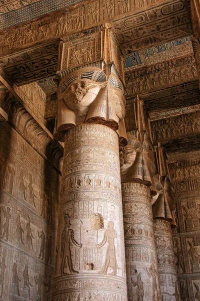 Bel Intérieur Temple Dendera Temple Hathor Égypte Dendera Ancien Temple — Photo