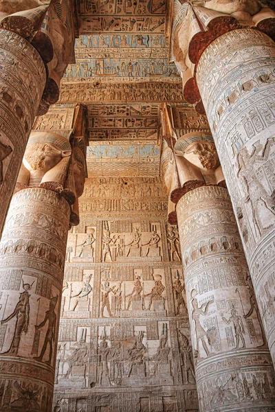 Bel Intérieur Temple Dendera Temple Hathor Égypte Dendera Ancien Temple — Photo