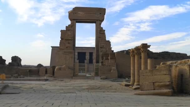 Güzel Dendera Tapınağı Nın Kalıntıları Hathor Tapınağı Mısır Dendera Eski — Stok video