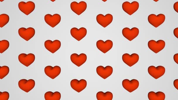 Fundo Brilhante Com Corações Declaração Amor Renderização — Vídeo de Stock
