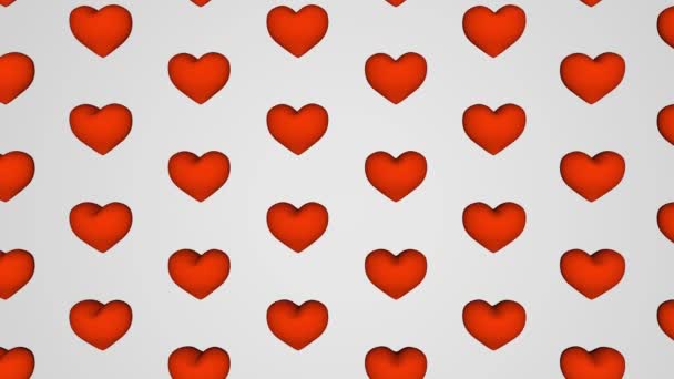 Fondo Brillante Con Corazones Declaración Amor Renderizado — Vídeos de Stock