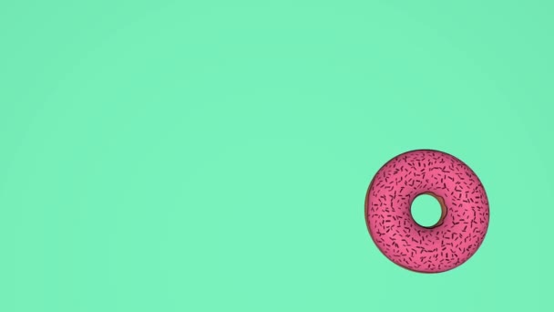 要約カラフルなアニメーション,明るいドーナツの背景.3Dレンダリング — ストック動画