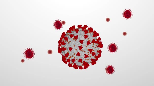 Modelo Animado Coronavirus Covid Renderizado — Vídeos de Stock