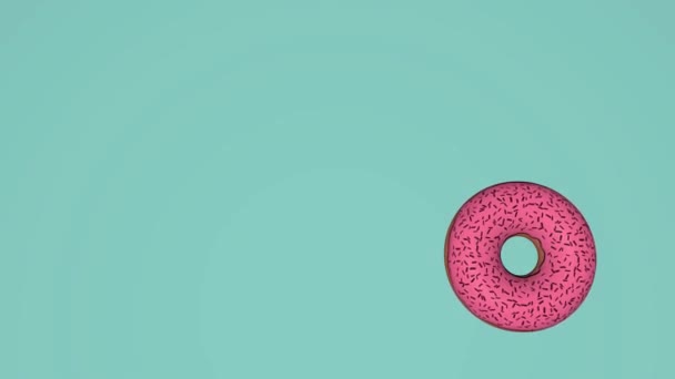 要約カラフルなアニメーション 明るいドーナツの背景 3Dレンダリング — ストック動画