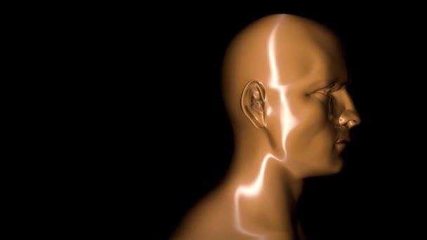 未来の概念 人工知能 人間のバスト 3Dレンダリング — ストック動画