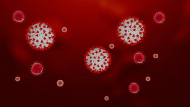 Animasyon Coronavirus modeli Covid 19, 3D görüntüleme.