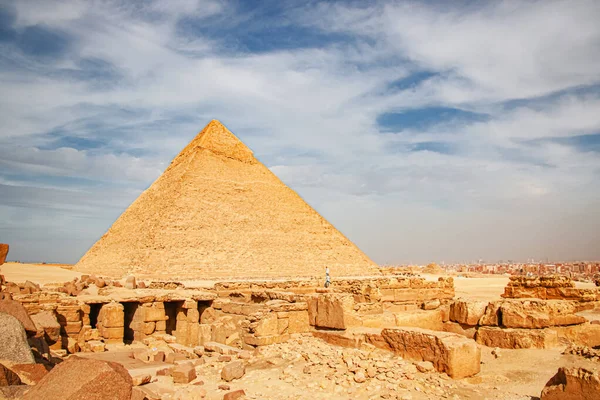 Antica Piramide Chefren Giza Egitto — Foto Stock