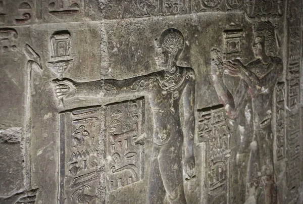 Misteriosi Murales Sulle Mura Del Tempio Dendera Hathor Vicino Alla — Foto Stock