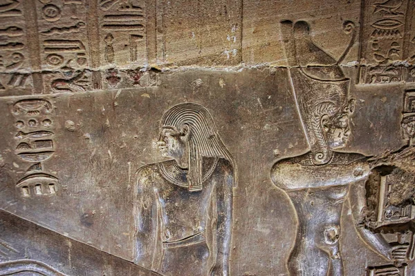 Mystérieuses Peintures Murales Sur Les Murs Temple Dendera Hathor Près — Photo