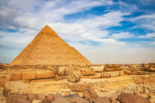 Oude Piramide Van Chefren Gizeh Egypte — Stockfoto