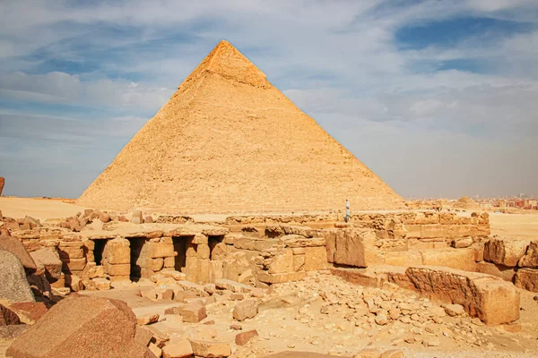 Starożytna Piramida Chefrena Gizie Egipt — Zdjęcie stockowe