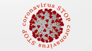 Animasyon Coronavirus modeli Covid 19, Virüs uyarısı, 3D görüntüleme