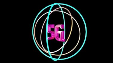 5G soyut animasyon, yüksek hızlı erişim. 3B görüntüleme