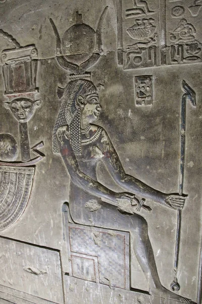 Mysteriöse Wandmalereien Den Wänden Des Tempels Der Dendera Hathor Der — Stockfoto