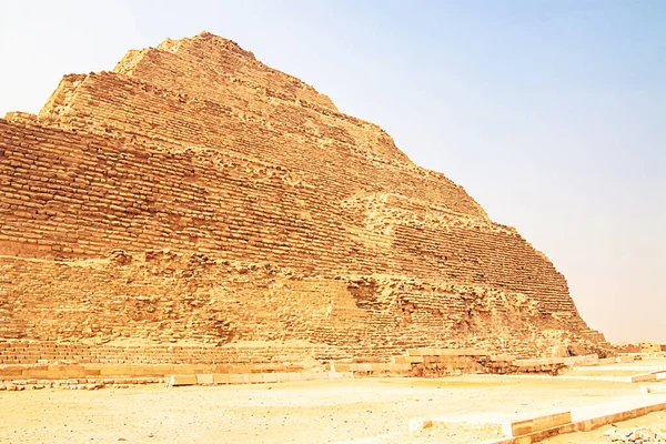 Піраміда Джосера Перша Піраміда Зведена Пустелі Сахара Єгипет Крок Піраміда — стокове фото