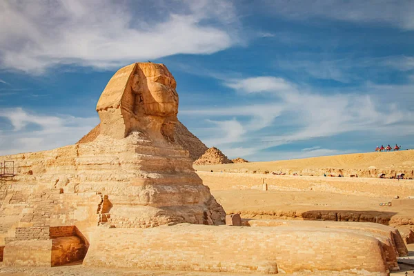 Ancient sphinx and pyramids, symbol of Egypt.