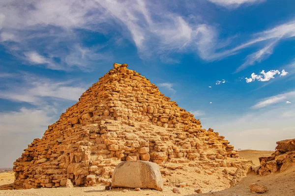 Pirâmide Antiga Mycerinus Menkaur Gizé Egito — Fotografia de Stock
