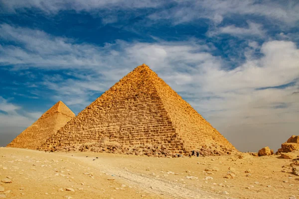 Αρχαία Πυραμίδα Του Mycerinus Menkaura Και Πυραμίδες Του Queens Menkaurev — Φωτογραφία Αρχείου