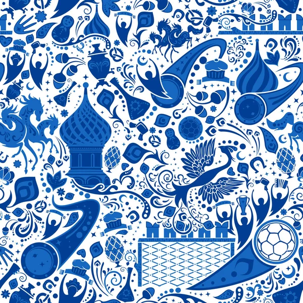 Rus can seamless modeli, vektör çizim