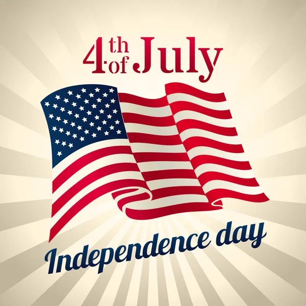 EUA acenando bandeira, 4 de julho celebração —  Vetores de Stock