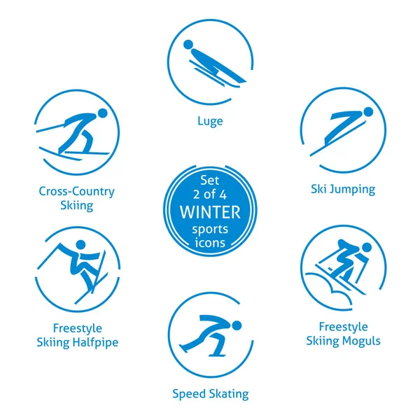 Wintersport pictogrammen ingesteld, 2 van 4, vector pictogrammen — Stockvector