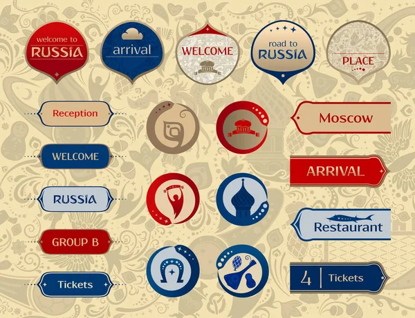 Rusya, dünya simgeleri, vektör şablonları ayarlama