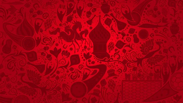 Papel pintado rojo ruso, ilustración vectorial — Archivo Imágenes Vectoriales