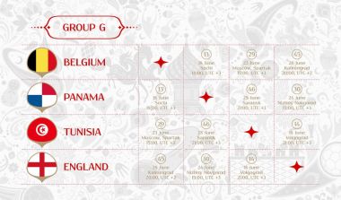 Zamanlama grubunun G maç, illüstrasyon vektör