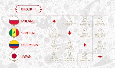 H program grubu maç, illüstrasyon vektör