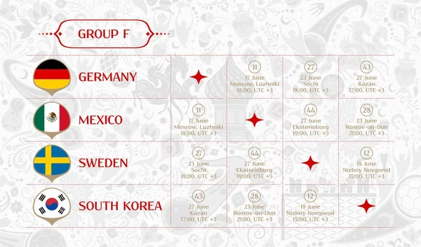 Zamanlama F Grubu maçı, illüstrasyon vektör