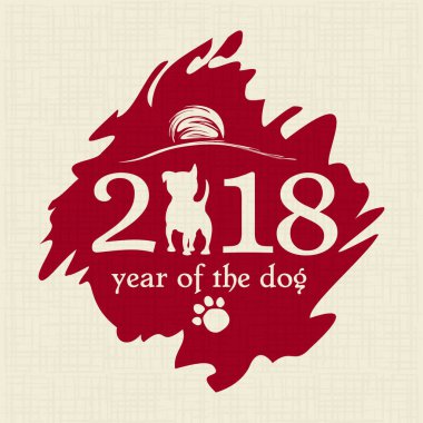 Çin yeni yıl 2018. Tebrik kartı. Vektör çizim