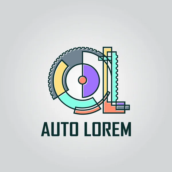 Repair car logo, auto service emblem, vector template — Stock Vector