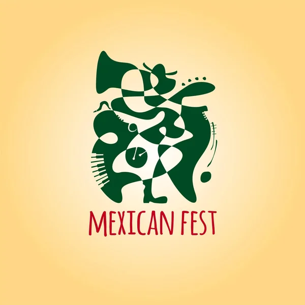 Mexican fest, ethnic banner, vector illustration — Stok Vektör