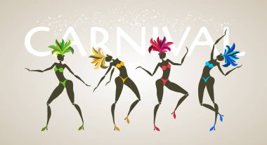 Brezilya karnaval bayrağı, vektör şablonu