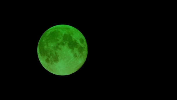 Проміжок часу повного зеленого Місяця, рух — стокове відео