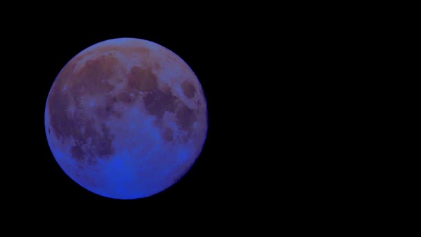 Повний проміжок часу Блакитного Місяця, рух — стокове відео