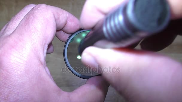 Filter Polarizer Melingkar Untuk Kamera Lens — Stok Video